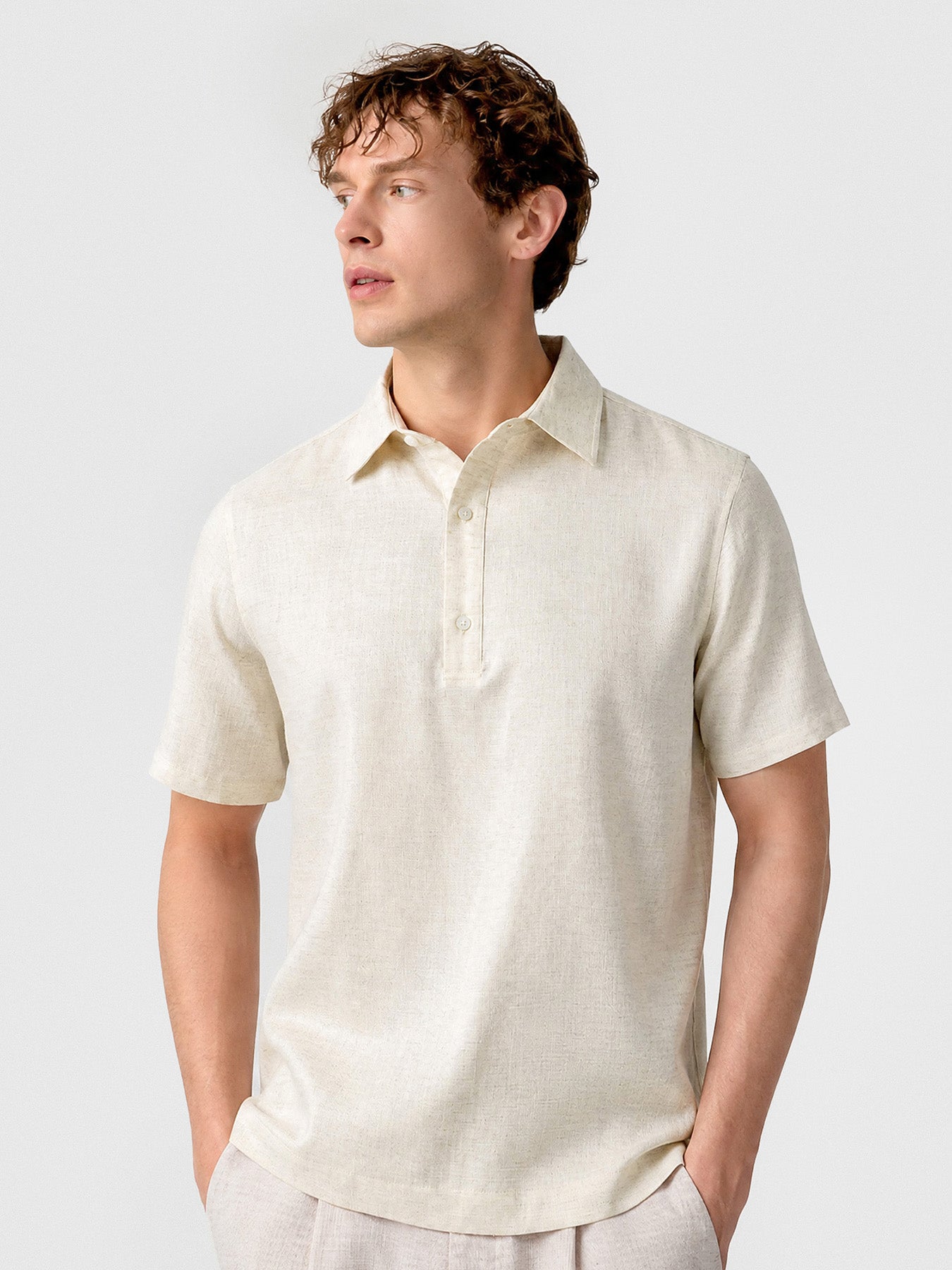 Natural Linen Polo Shirt